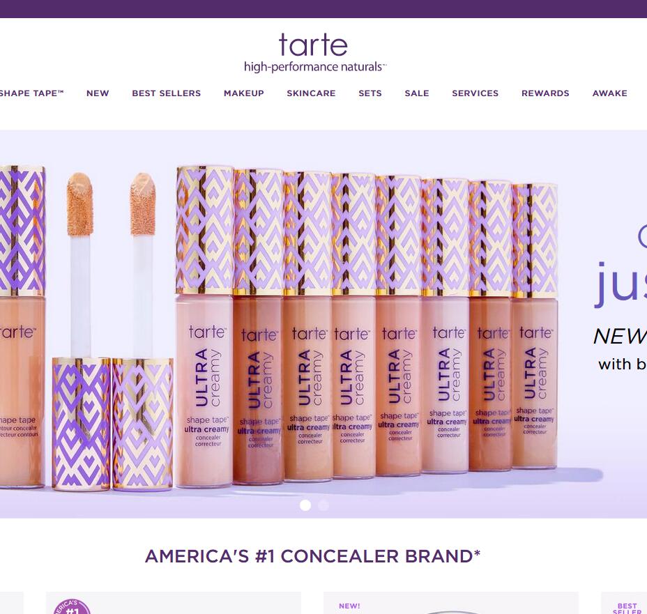Tarte美国官网：美国彩妆Tarte品牌官方海淘网站