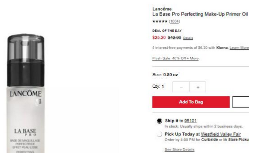 	Lancome 兰蔻 La Base Pro Perfecting 妆前啫喱 24ml6折$25.2 
