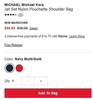 MICHAEL Michael Kors Jet Set Pouchette腋下单肩包 2色可选6折$58.8