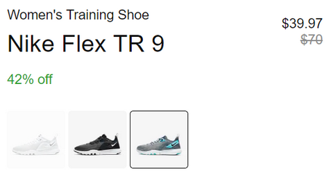	Nike Flex TR 9女款训练鞋降至$39.97 