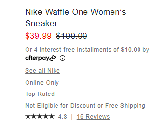 Nike 耐克女款Waffle华夫鞋燕麦色 海淘折后价$39.99