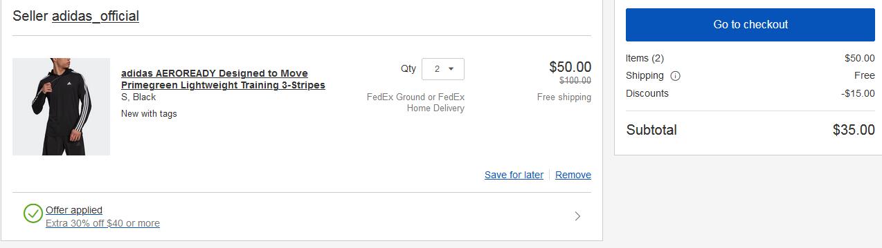 升级！eBay阿迪达斯旗舰店精选服饰鞋包满$40享7折优惠！