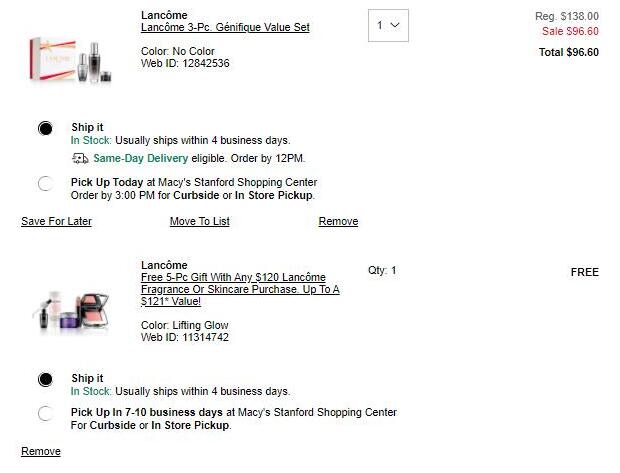 Lancome兰蔻小黑瓶+大眼精华3件套(价值$198)7折$96.6+满赠好礼