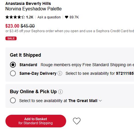 Anastasia Beverly Hills Norvina14色眼影盘海淘降至51折$23