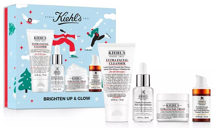 升级！KIEHL'S科颜氏Brighten Up & Glow护肤4件套折后$59.5+满送正装洁面