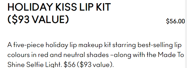 MAC魅可HOLIDAY KISS唇部套装(价值$93)售价$56+叠加满减