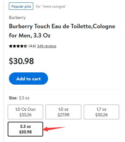 Burberry博柏利Touch for Men EDT香水100ml特价$30.98
