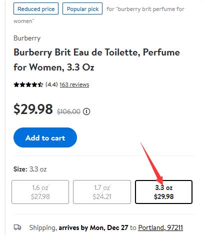 降价！Burberry Brit巴宝莉风格女士香水100ml 2.8折$29.98