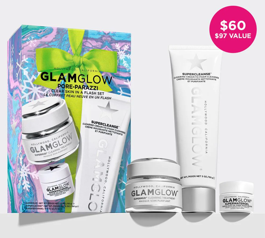 GLAMGLOW Pore-Parazzi白罐洁净面膜套装 降至5折$30