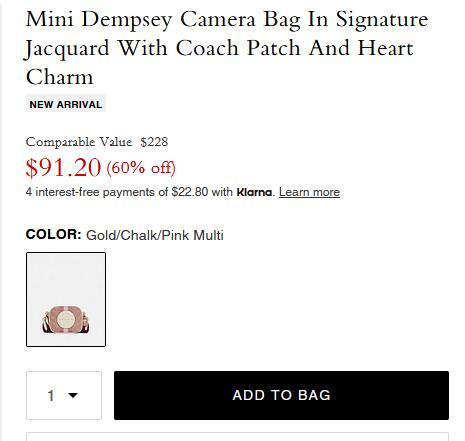 Coach Dempsey mini七夕情人节相机包海淘降至4折$91.2