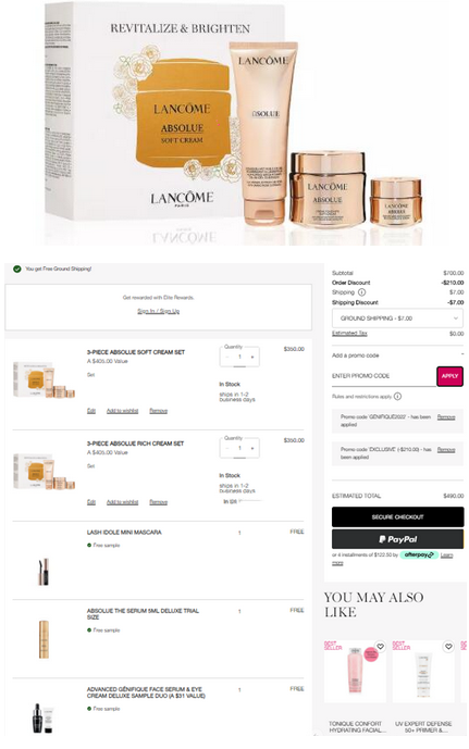 Lancôme兰蔻 Soft/Rich菁纯三件套（价值$405） 折后$245+满赠好礼