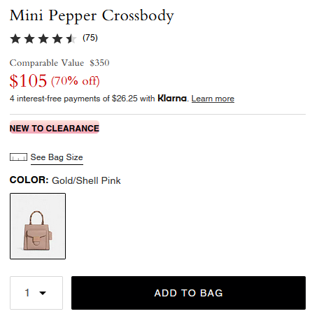 3折可入丨Coach蔻驰Mini Pepper琴谱包 3折$105