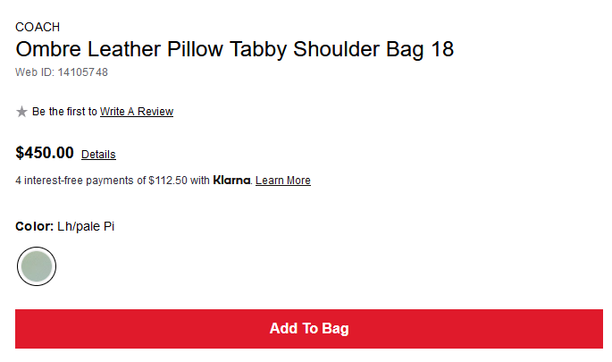 蔻驰上新丨Coach蔻驰 Pillow Tabby 18枕头包 渐变色 上新价$450