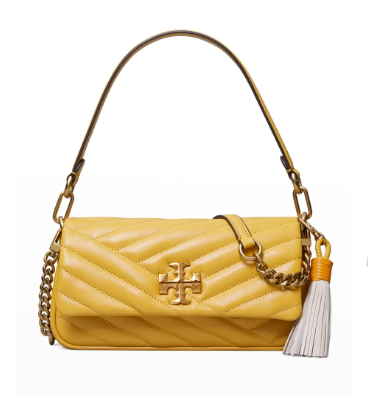 折上折丨Tory Burch 湯麗柏琦Kira Chevron腋下法棍包 黃色 折后$296.25