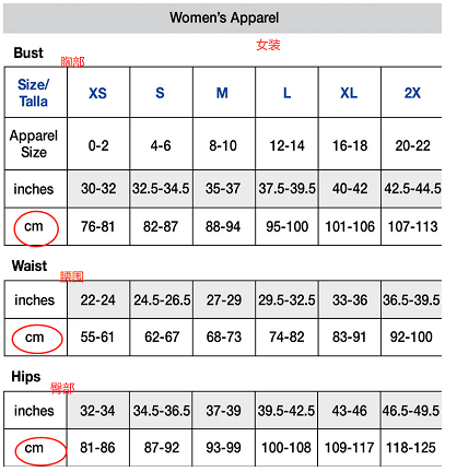 海淘服装尺码大全，全网最全海淘服装尺码，各种国外服装尺码大全