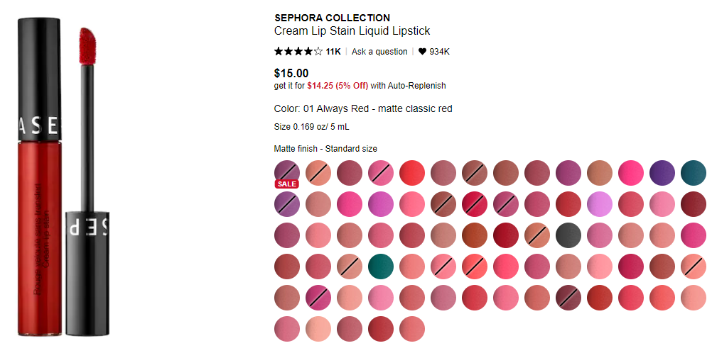 OMG色有货！SEPHORA COLLECTION 持久哑光唇釉 售价$15