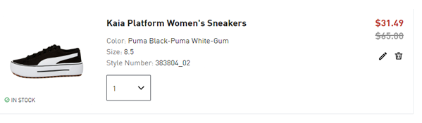 PUMA美國官網的這款宣美同款 PUMA 彪馬 Kaia 女款厚底鞋 2色，售價降至$44.99，用碼：SEEYA