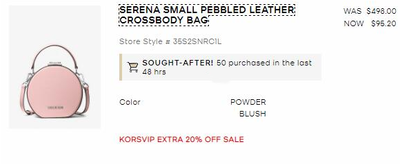 Michael Kors Serena小號圓餅包 折后$95.2