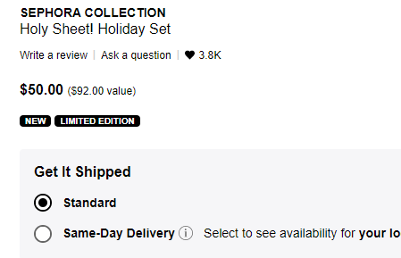 Sephora 超值面膜禮盒（價值$92） 售價$50