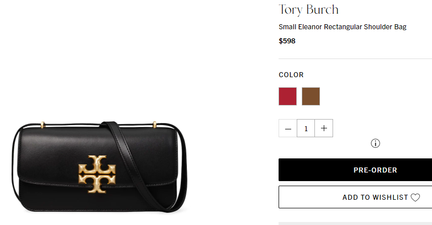 Tory Burch 湯麗柏琦ELEANOR橫板金磚腋下包 7折$418.6