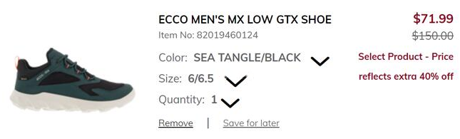 Ecco美国官网精选美鞋额外6折促销限时一天