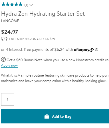 Lanc?me蘭蔻Hydra Zen Hydrating Starter粉水護(hù)膚套組 補(bǔ)貨售價$24.97