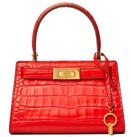 Tory Burch Lee Radziwill Croc鱷魚紋壓花手提包 7折$418.6