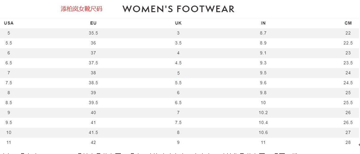 Timberland添柏嵐大黃靴的尺碼，添柏嵐的尺碼表對照表