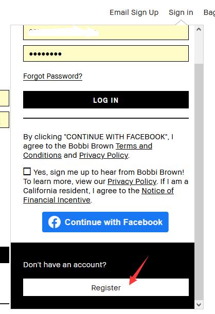 海淘Bobbi Brown芭比布朗美國官網如何注冊會員賬號和注冊流程~