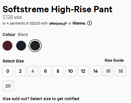 Lululemon Softstreme 高腰神裤 补码，售价$128