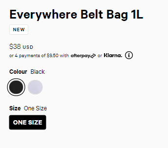 黑色補貨！Lululemon Everywhere 腰包 售價$38