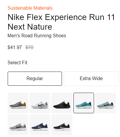 Nike Flex Experience Run 11男士運(yùn)動鞋 折后$41.97